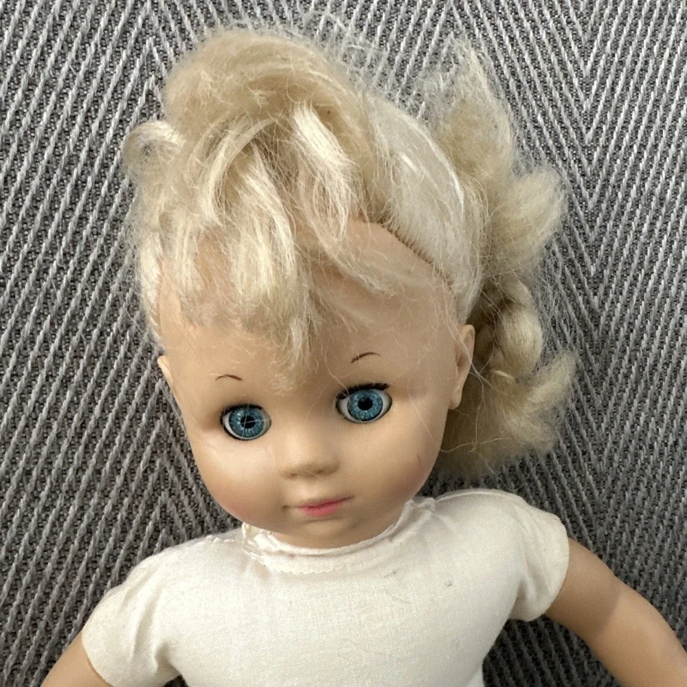 Simba Baby Doll Kids 12 Inch Blonde‎ Blue Sleep Eyes Good Soft Body Vintage